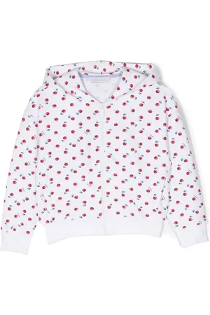 MONNALISA Cherry-print zip-up hoodie