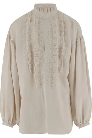 VALENTINO GARAVANI Ruffle-trim embroidered shirt