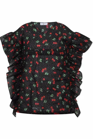 MONNALISA Cherries-print sleeveless blouse