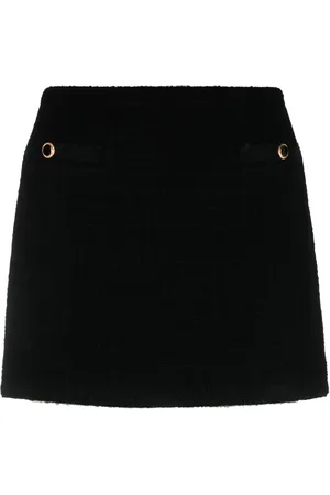 Alessandra Rich Bouclé virgin wool-blend miniskirt