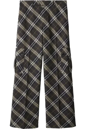 Burberry Checked wool tailored trousers