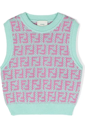 Fendi Intarsia-knit cotton blend vest