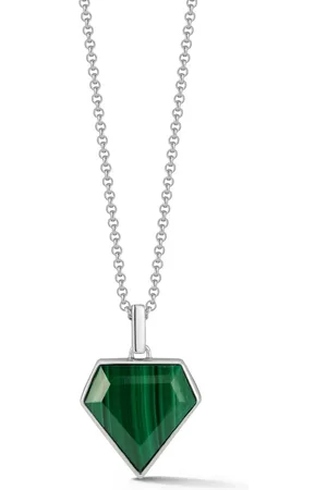 Mateo Sterling Pentagon malachite necklace