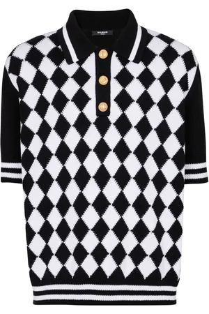 Balmain Diamond knitted polo shirt