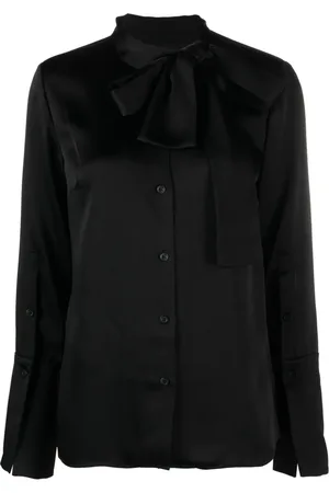 Simkhai Candela pussy-bow satin shirt