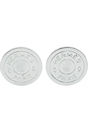 Hermès 20th Century Palladium Plated Bijouterie Fantaisie Clou De Selle Clip On Earrings costume earrings