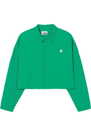 Izzue Logo-plaque cropped shirt