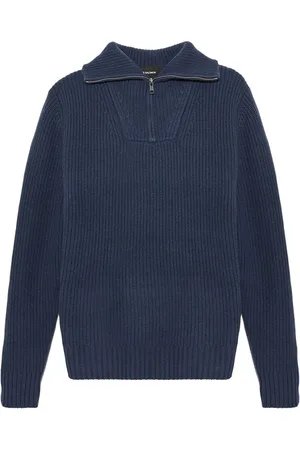 YVES SALOMON Zip-up ribbed knit sweater