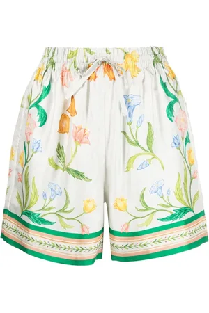 Casablanca Floral-print silk shorts