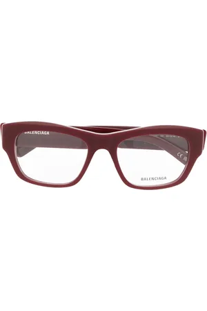 Balenciaga Logo-print rectangle-frame glasses