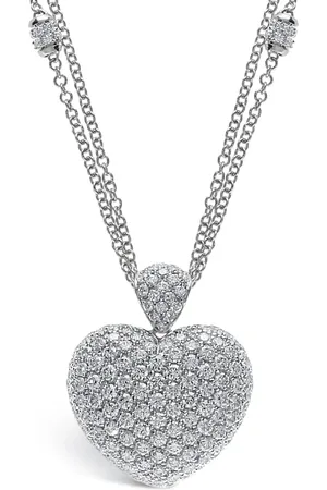 Leo Pizzo 18kt white gold diamond Amore necklace