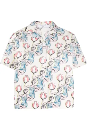Maison Kitsuné Graphic-print cotton shirt