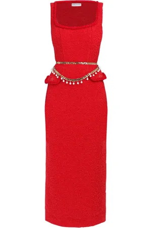 Rowen Rose Sleeveless tweed maxi dress