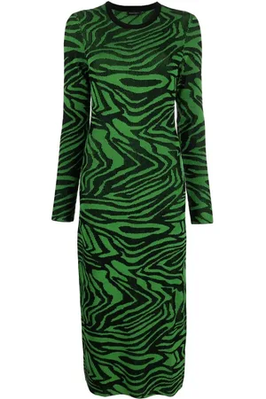 STINE GOYA Wave-print knitted bodycon dress
