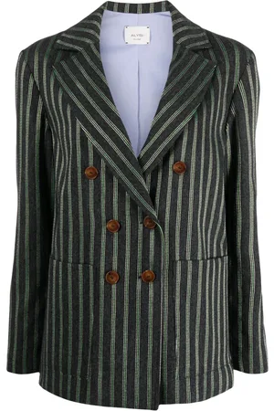 ALYSI Double-breasted striped blazer