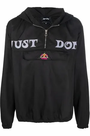 JUST DON Logo-print hooded windbreaker