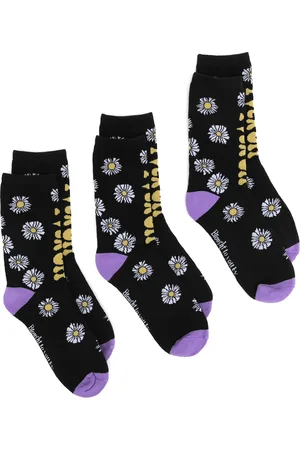 Natasha Zinko Slogan-floral knit socks
