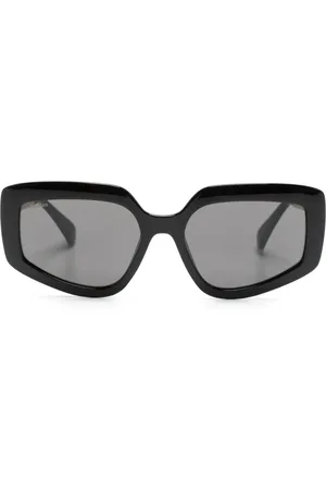Max Mara Engraved-logo square-frame sunglasses