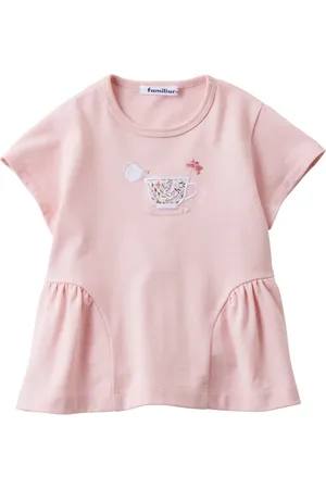 Familiar Motif-embroidered cotton T-shirt