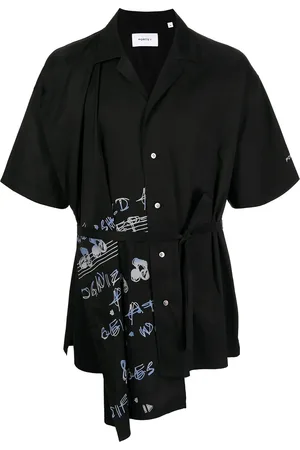 Ports V Graphic-print belted shirt
