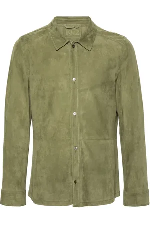 DESA 1972 Spread-collar suede shirt