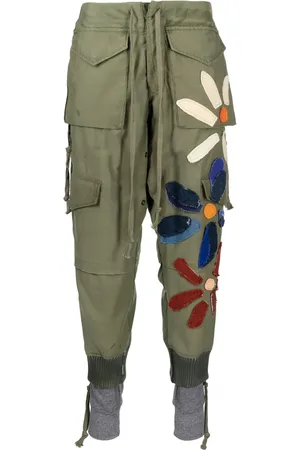 GREG LAUREN Floral-patch track pants