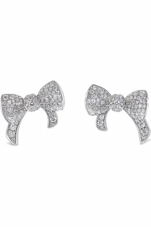 David Morris 18kt white gold Beaux diamond stud earrings