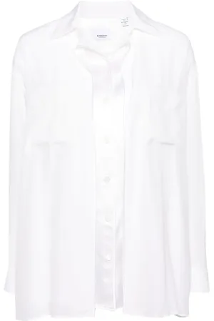 Burberry Logo-patch layered silk shirt