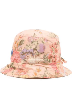ZIMMERMANN Floral-print drawstring bucket hat