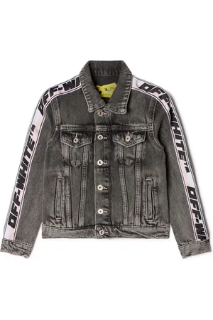 OFF-WHITE Logo-print strap denim jacket