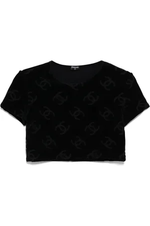 CHANEL 1990-2000s CC logo-print T-shirt