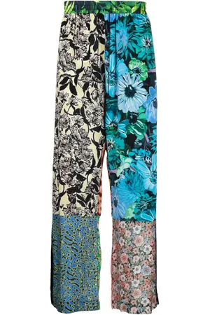Marine Serre Scarves-print silk trousers