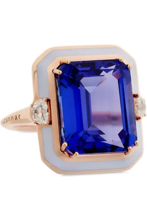 SELIM MOUZANNAR 18kt rose gold, diamond, tanzanite and lilac enamel ring