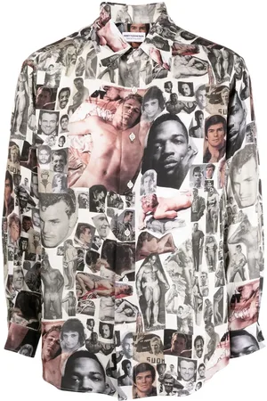 Honey Fucking Dijon Graphic collage-print shirt