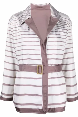 Hermès 2000s reversible striped belted jacket