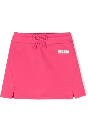 Msgm Logo-print jersey skirt