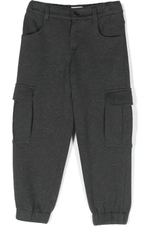 Brunello Cucinelli Logo-embroidered mélange cargo trousers