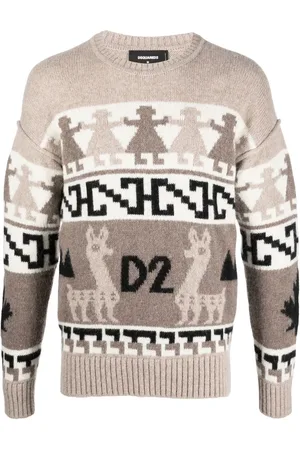Dsquared2 Jacquard-knit alpaca wool jumper