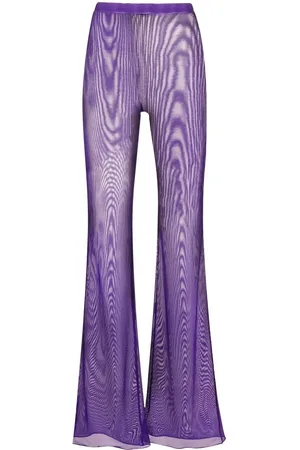 Oseree Shimmer-effect flared trousers