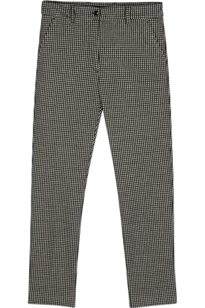 SEVENTY BY SERGIO TEGON Pressed-crease houndstooth-pattern trousers