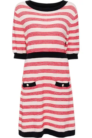 CHANEL 2000s striped knitted dress