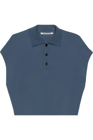 Auralee Ribbed-knit polo shirt