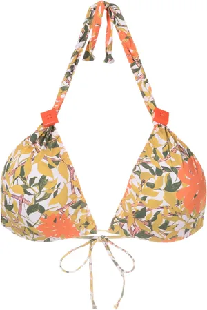 CLUBE BOSSA Rings floral-print bikini top