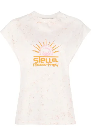 Stella McCartney Graphic-print cap-sleeved T-shirt