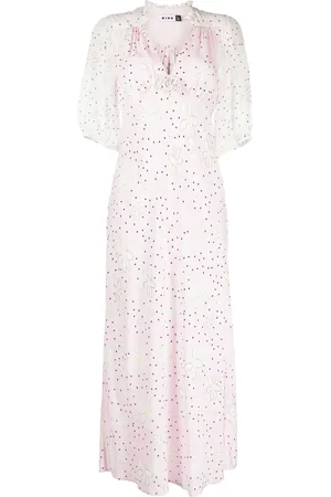 RIXO London Nicolette faux-flower short-sleeve dress