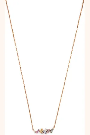 Suzanne Kalan 18kt rose gold Fireworks sapphire and diamond necklace