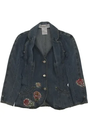 Dior 2010s floral-appliqué denim jacket