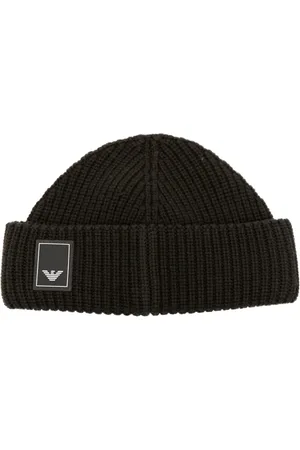 Emporio Armani Logo-patch virgin-wool beanie