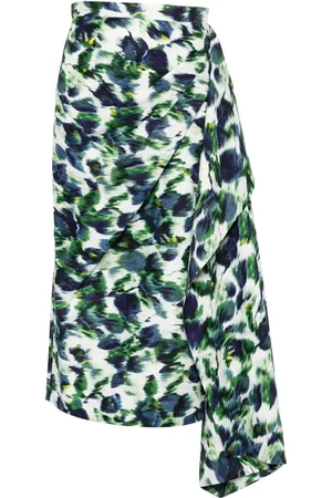 Erdem Floral-print draped midi skirt