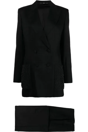 Gianfranco Ferré 1990s metallic-threading double-breasted suit